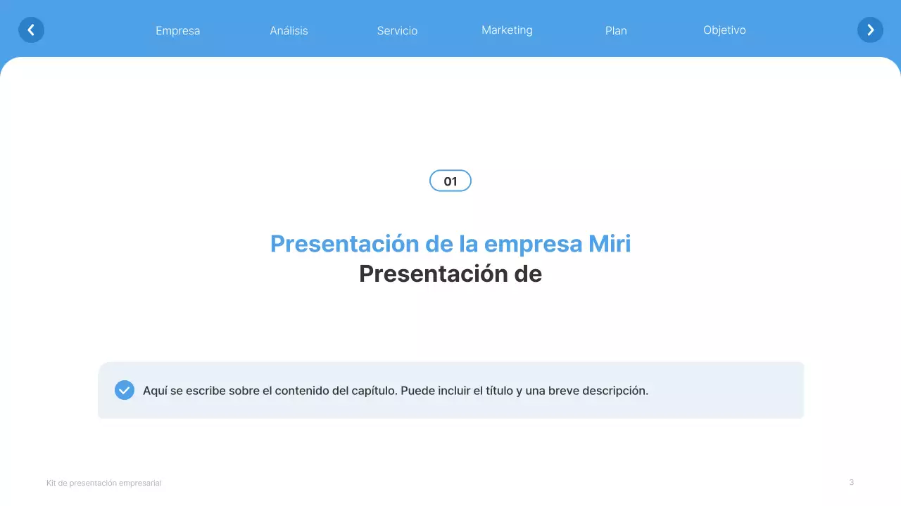 Sitio web sencillo en blanco y azul claro Perfil de empresa