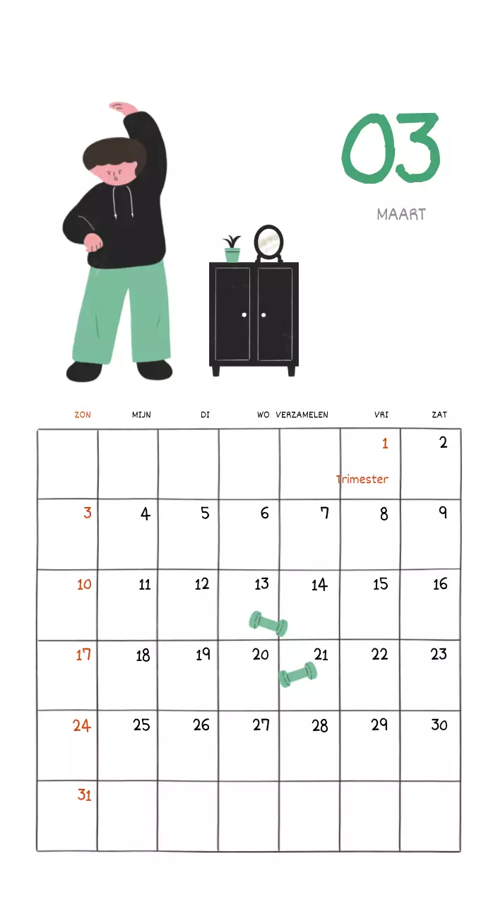 Een kleurrijk en schattig alledaags illustratieconcept