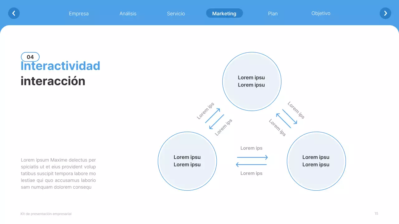 Sitio web sencillo en blanco y azul claro Perfil de empresa