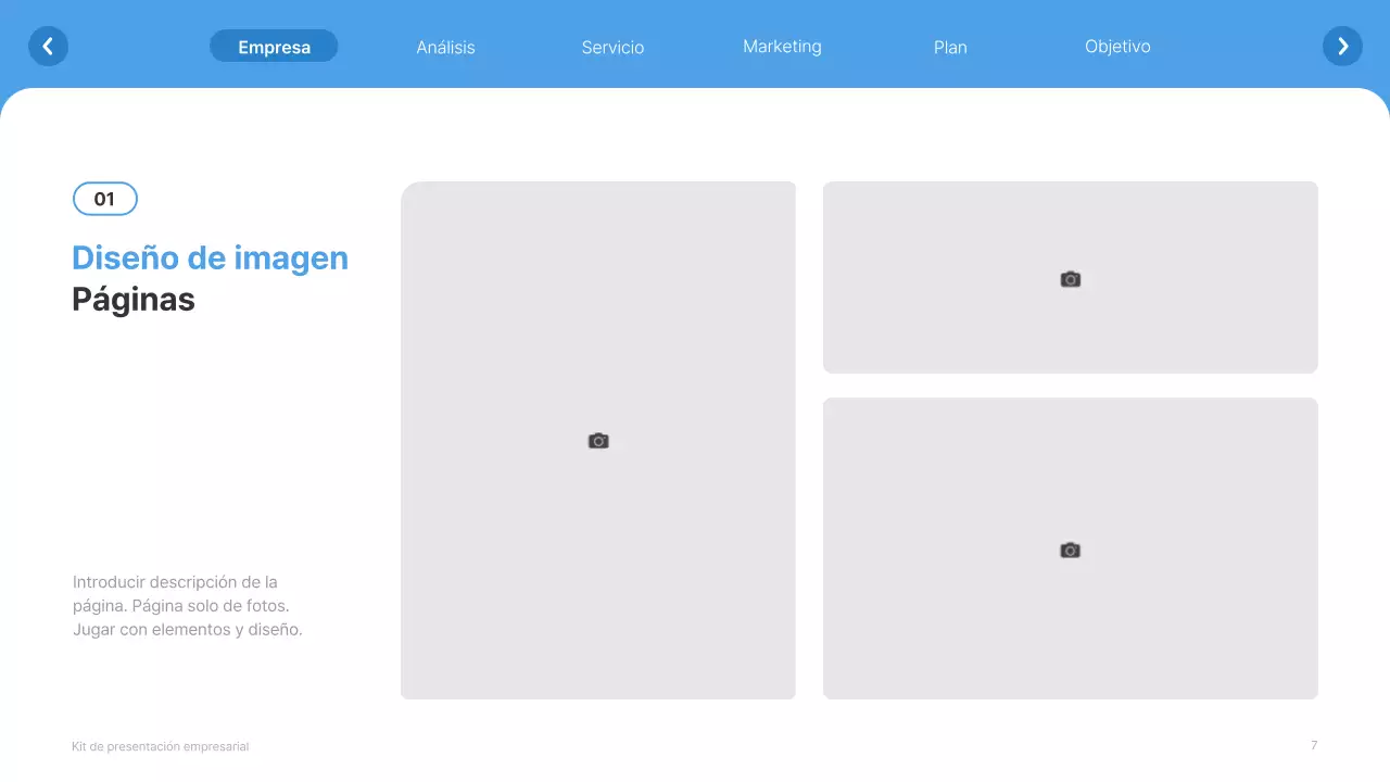 Sitio web sencillo en blanco y azul claro Perfil de empresa