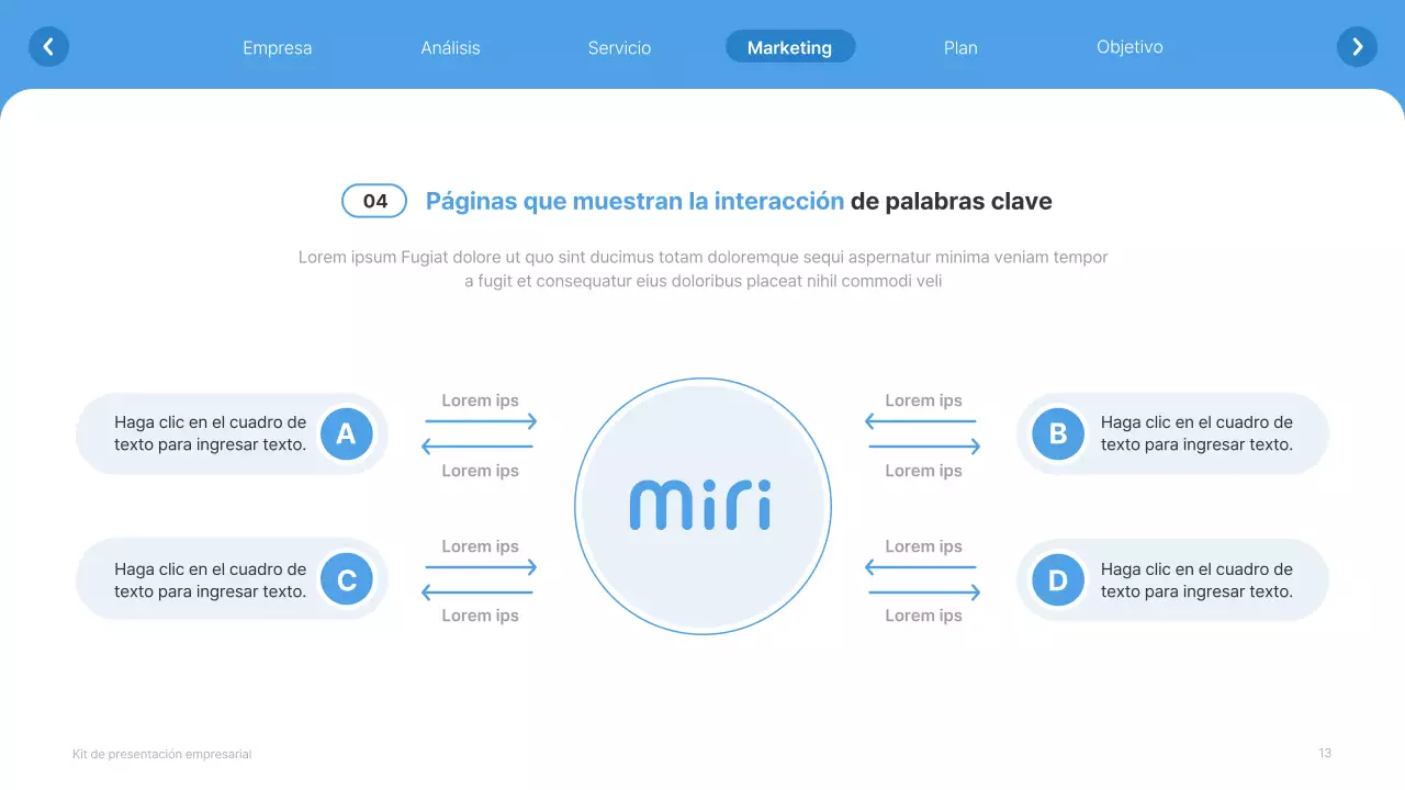 Sitio web sencillo en blanco y azul claro Perfil de empresa