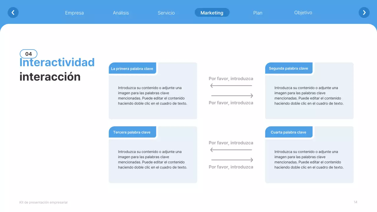 Sitio web sencillo en blanco y azul claro Perfil de empresa