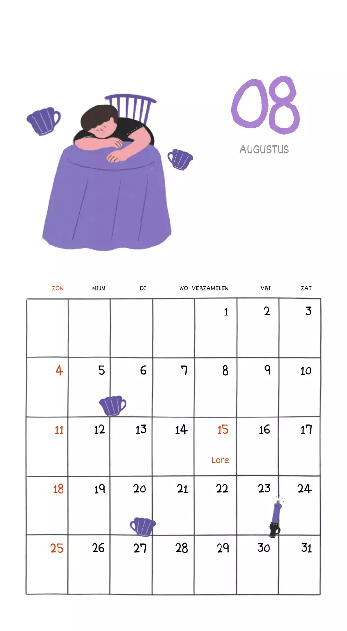 Een kleurrijk en schattig alledaags illustratieconcept