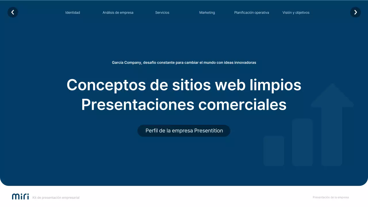 Sitio web sencillo en blanco y azul marino Perfil de empresa