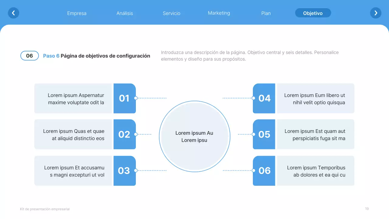 Sitio web sencillo en blanco y azul claro Perfil de empresa