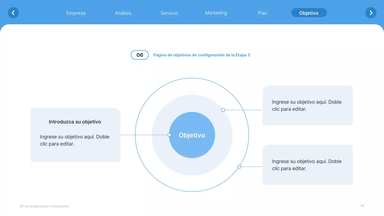 Sitio web sencillo en blanco y azul claro Perfil de empresa