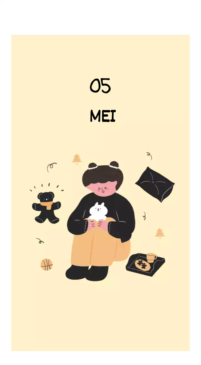 Een kleurrijk en schattig alledaags illustratieconcept