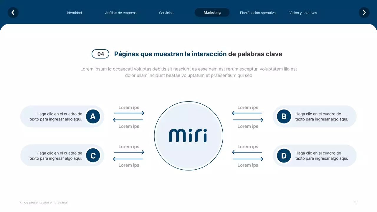 Sitio web sencillo en blanco y azul marino Perfil de empresa