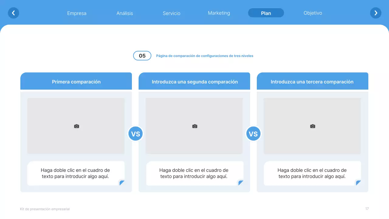 Sitio web sencillo en blanco y azul claro Perfil de empresa