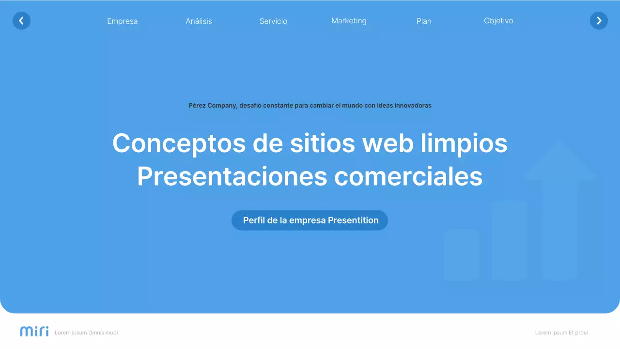 Sitio web sencillo en blanco y azul claro Perfil de empresa