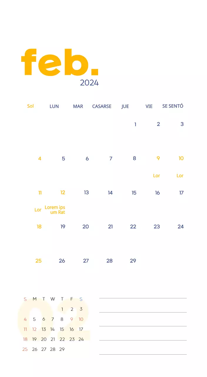 Calendario laboral con bellas ilustraciones