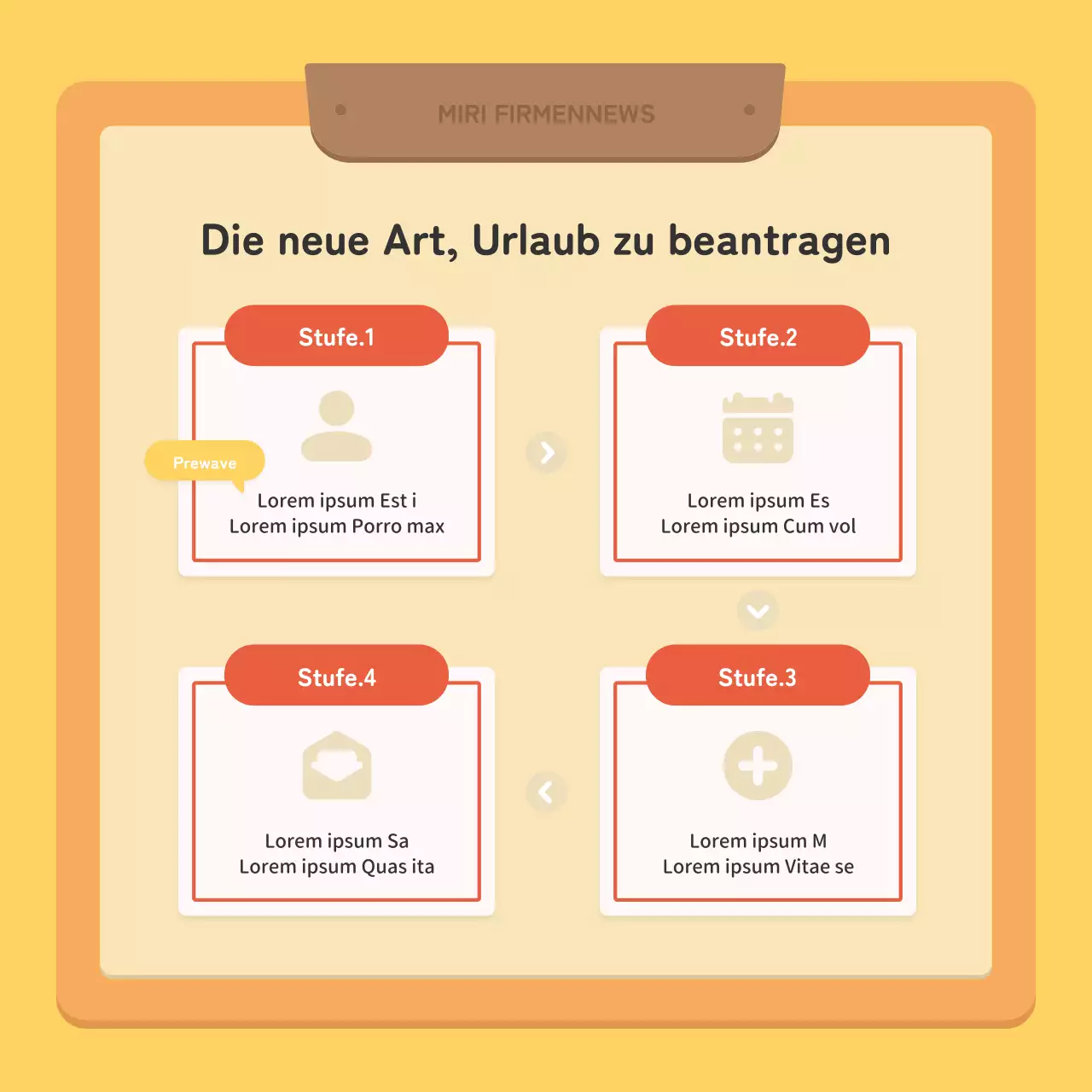 Ein kitschiger Newsletter für Unternehmen in Rot und Gelb