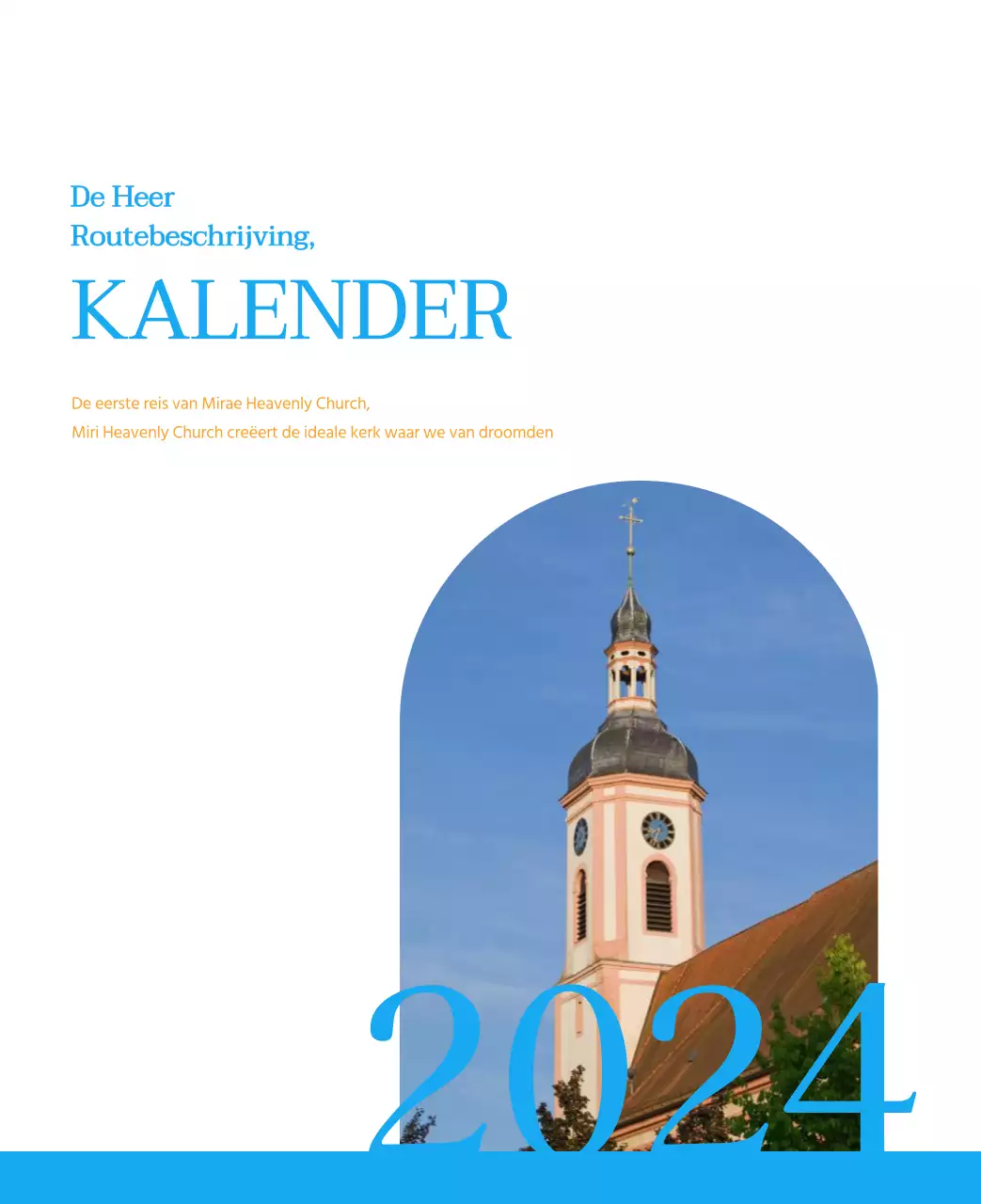 Blauw modern concept kerkkalender