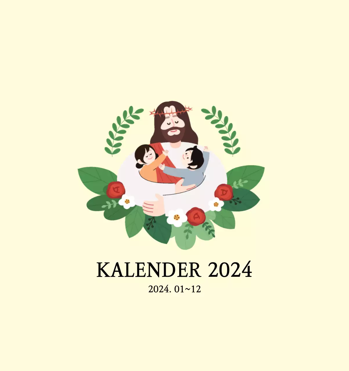 Kirchen mit niedlichen Illustrationen in warmen Farben