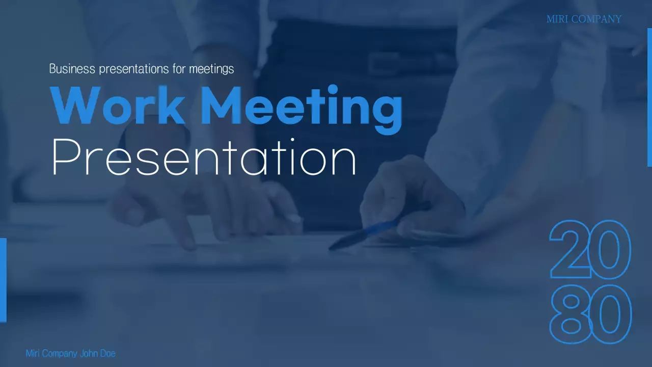 파랑과 흰색의 모던한 미팅용 보고서