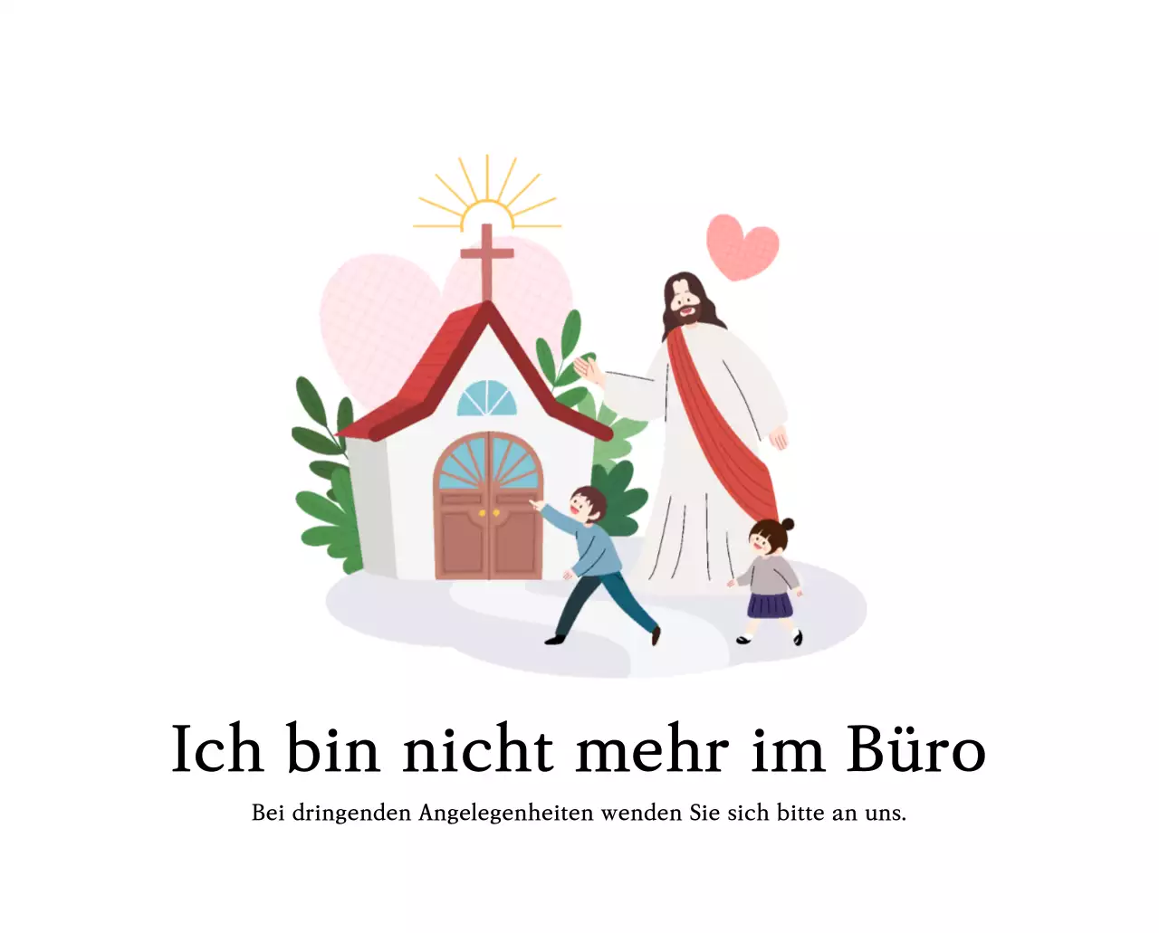 Kirchen mit niedlichen Illustrationen in warmen Farben