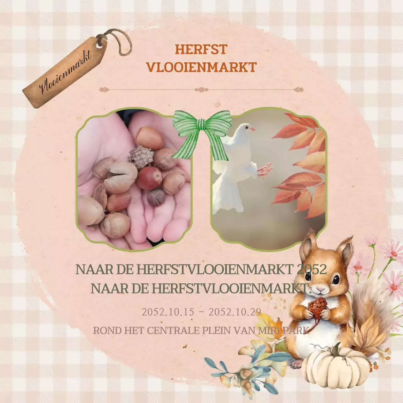 Promoot een klassieke vlooienmarkt in roze en kaki