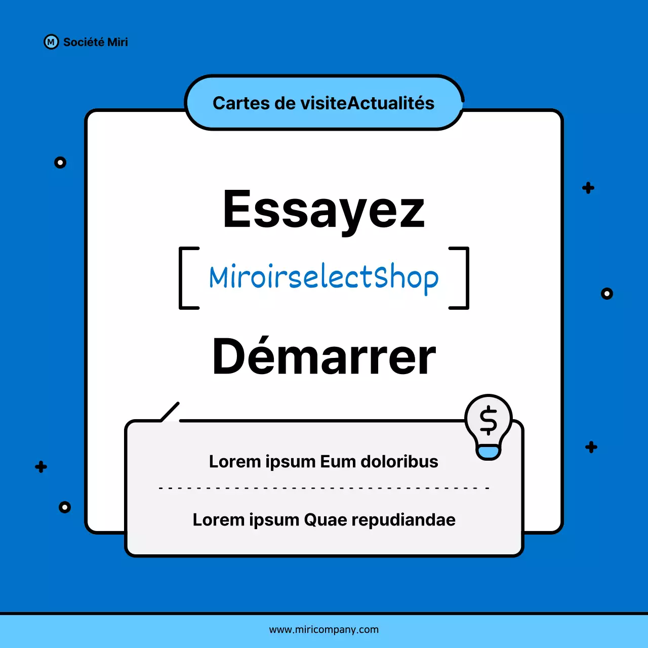 Proposition minimaliste de pitch d'entreprise en bleu et bleu clair