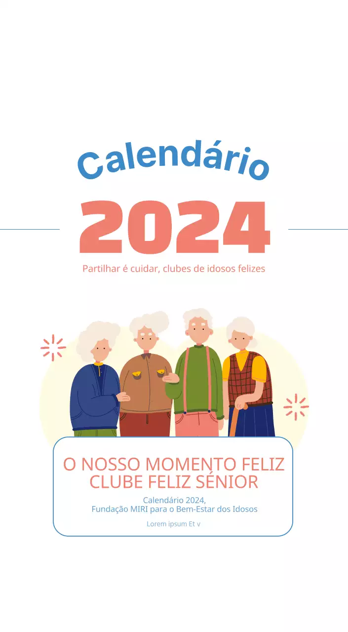 Calendário de trabalho com belas ilustrações