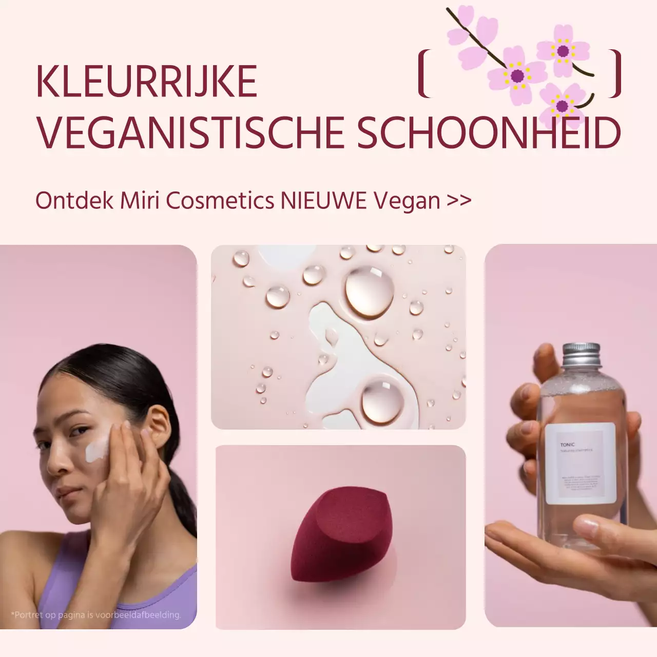 Een eenvoudige roze cosmeticareclame