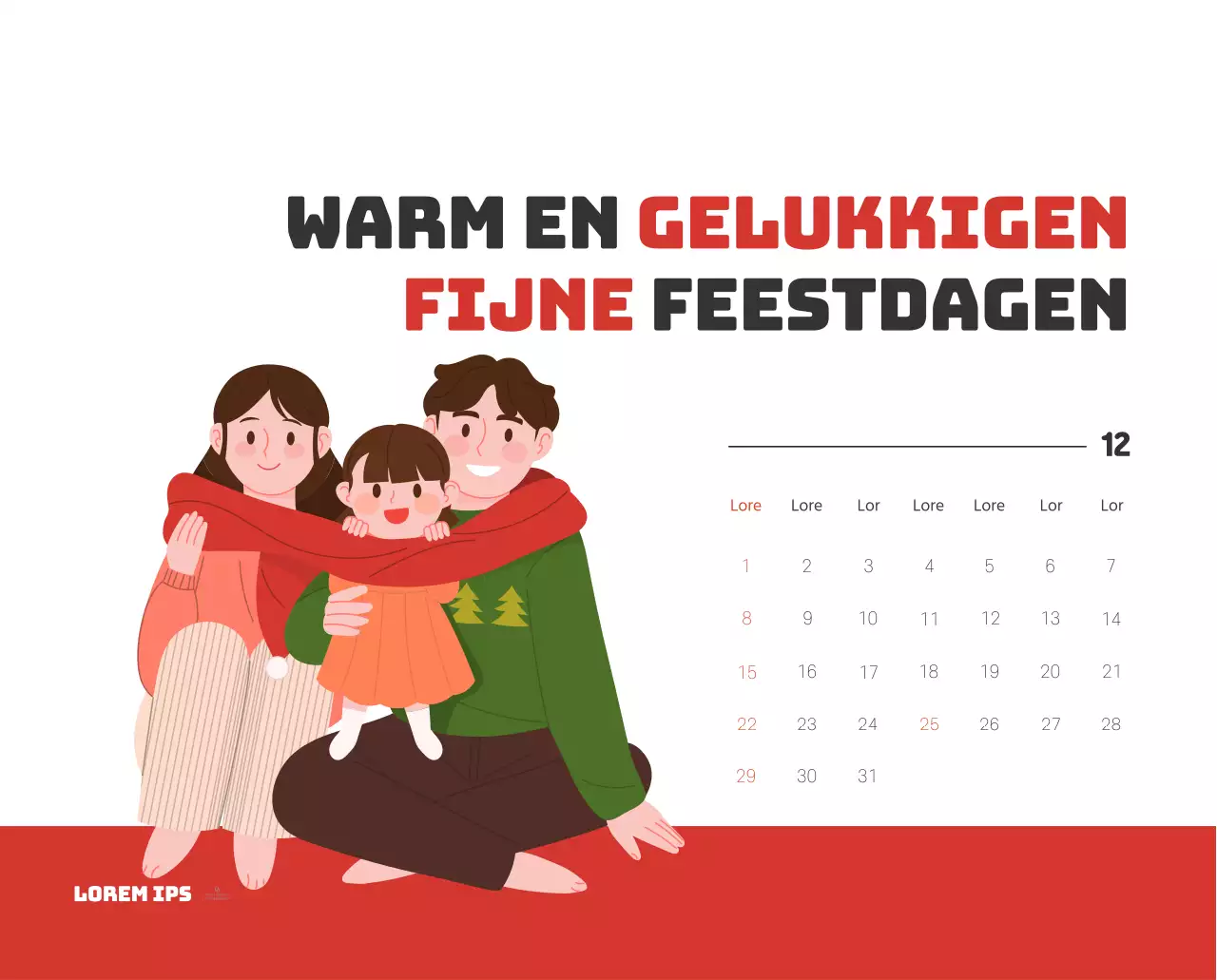 Een feestelijk ziekenhuis met illustraties met gezondheids- en gezinsthema's en kleurrijke accenten