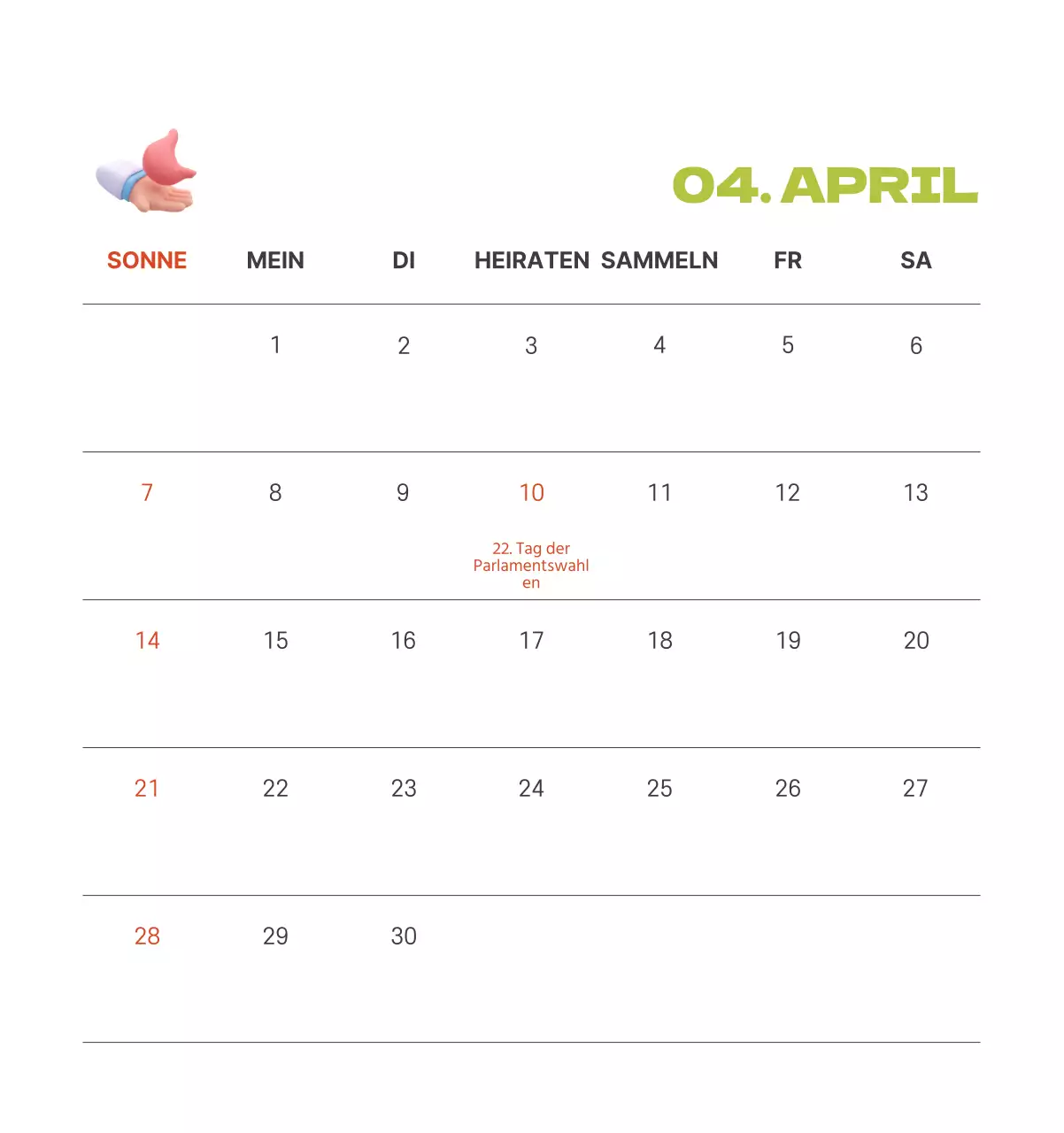 Ein festliches Krankenhaus mit Illustrationen zum Thema Gesundheit und Familie und farbenfrohen Akzenten