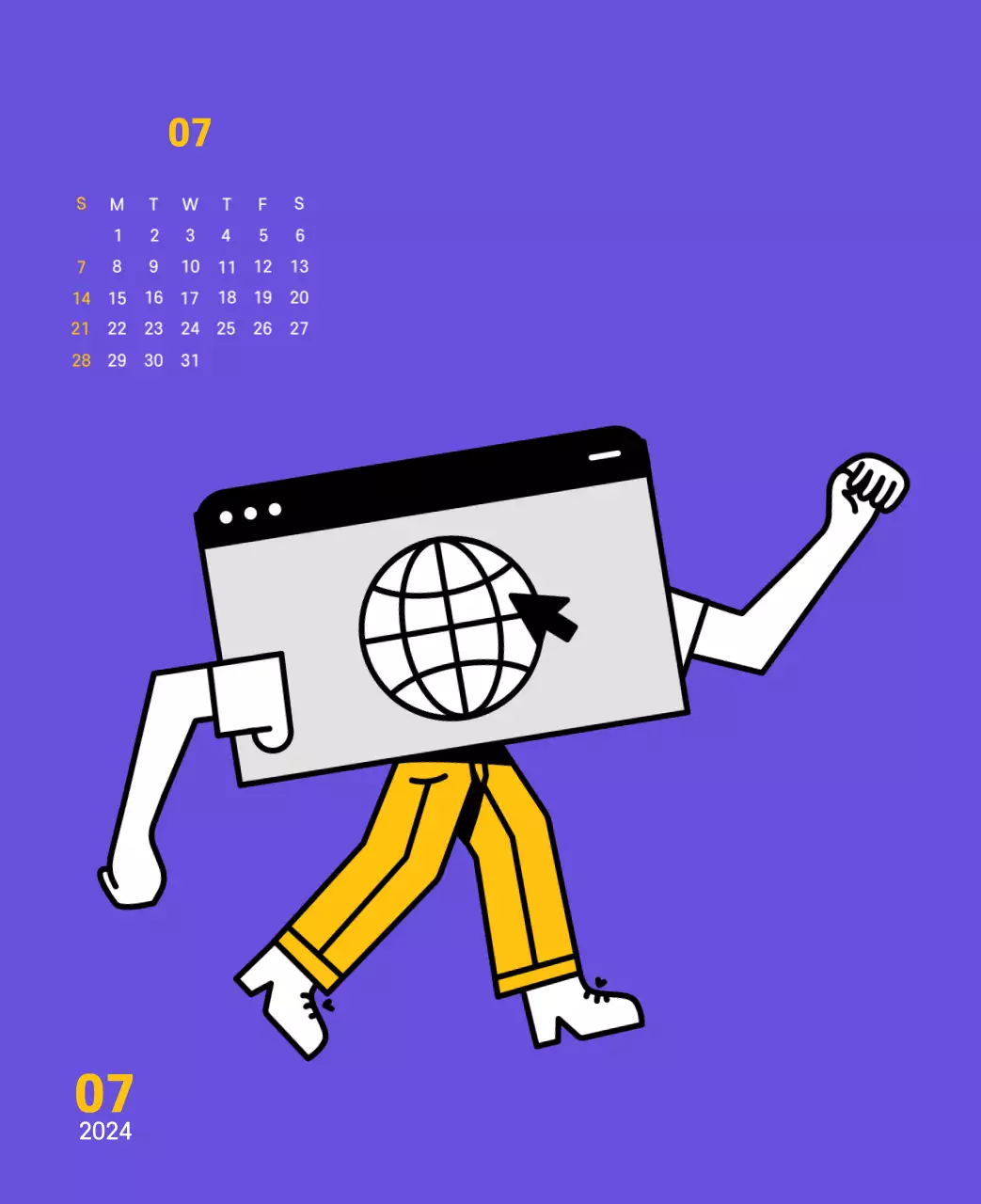 Saubere Linie Illustration auf einem lila Hintergrund