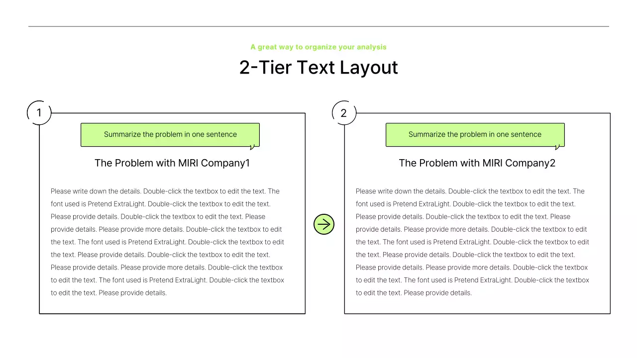 A simple white and chartreuse report to introduce your project