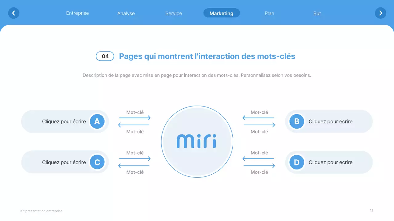 Site web simple, blanc et bleu clair, profil d'entreprise