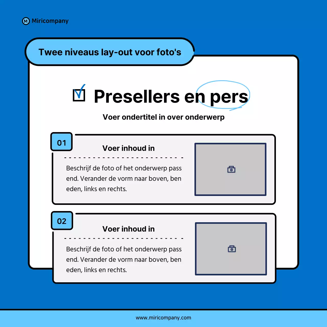 Minimalistische zakelijke pitch voorstel in blauw en lichtblauw