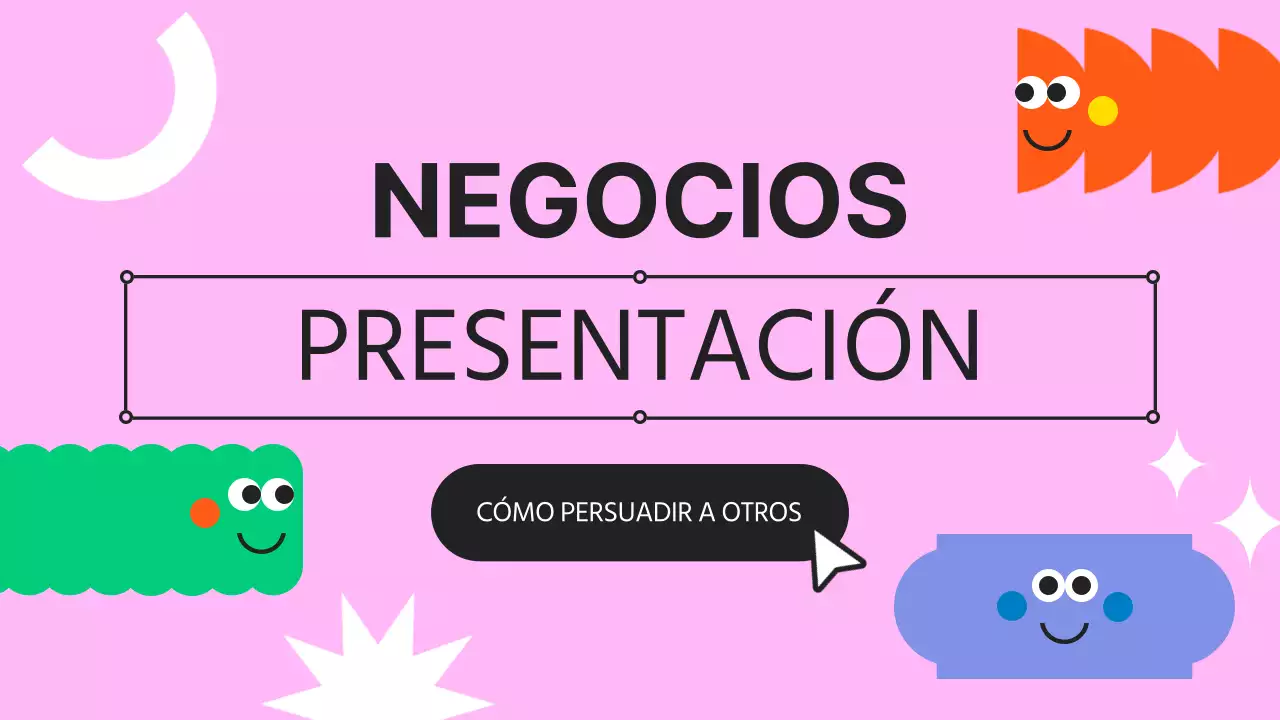 Una presentación de empresa kitsch en rosa y malva con un perfil de empresa