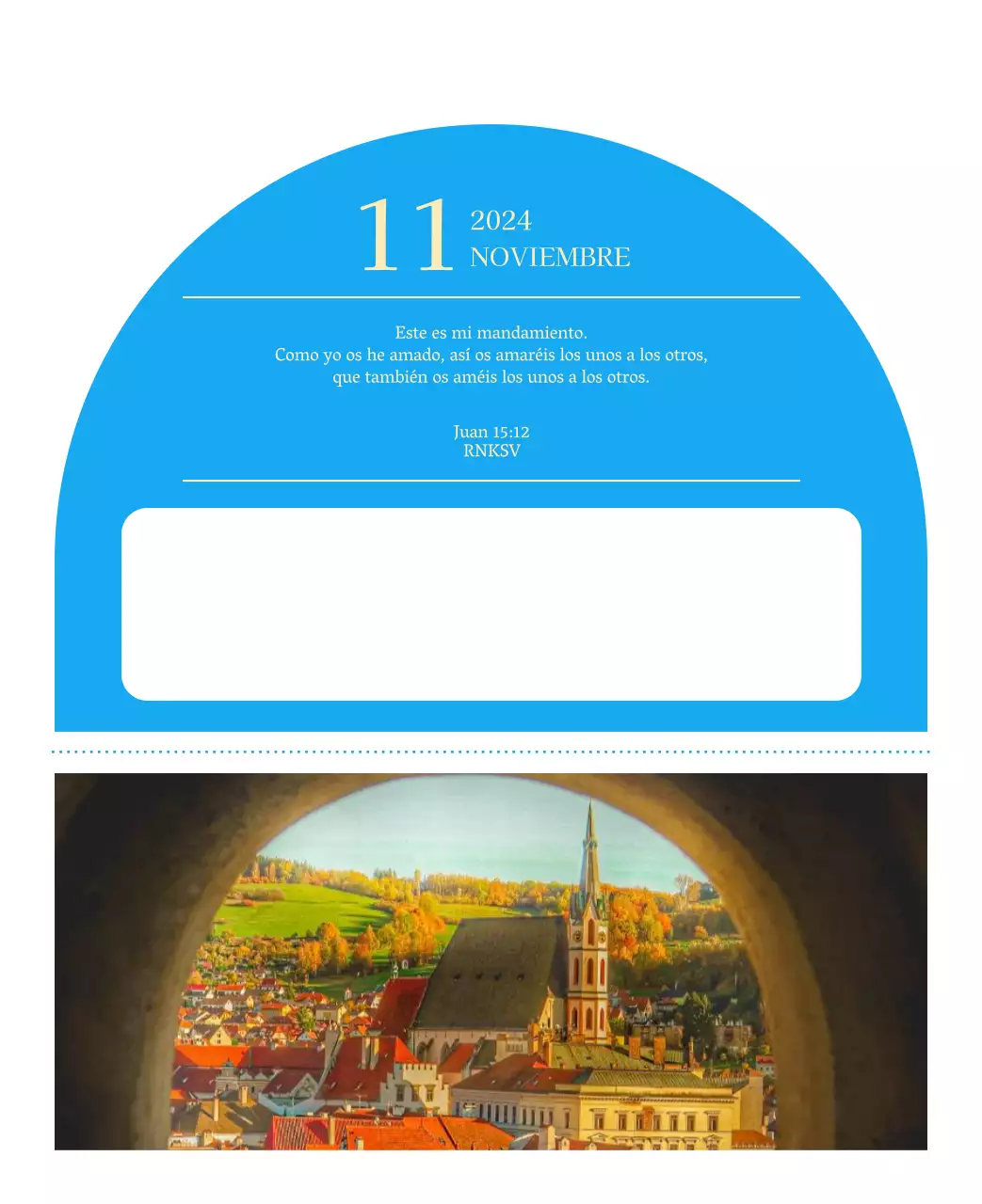 Calendario eclesiástico azul de concepto moderno