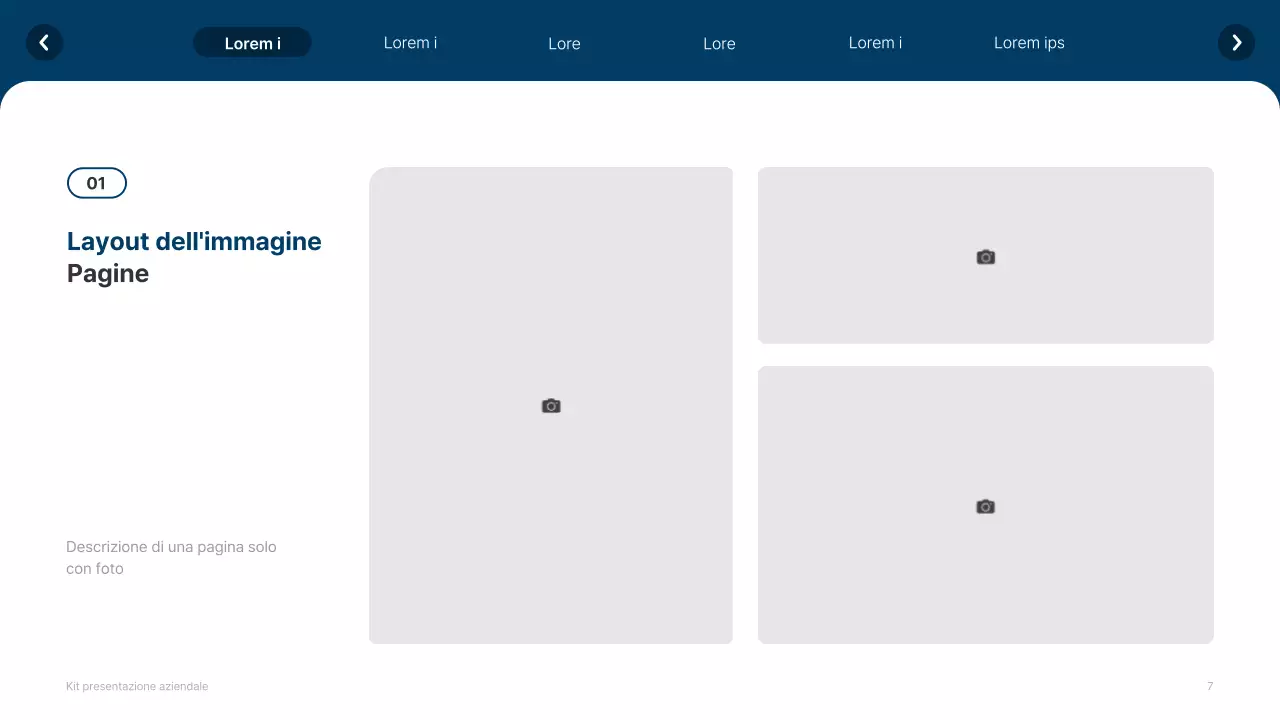 Profilo aziendale semplice in bianco e blu navy