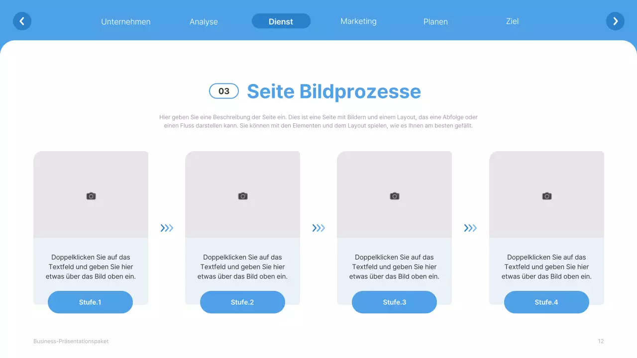Einfache weiße und hellblaue Website Firmenprofil