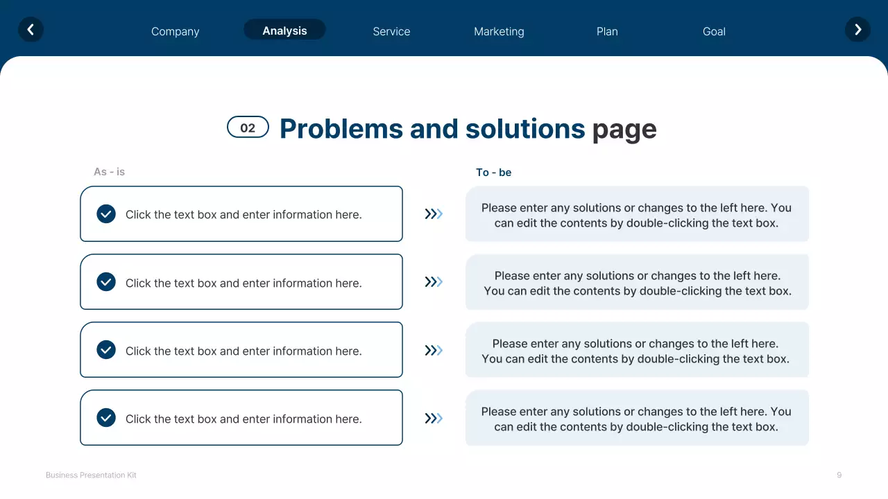 A simple white and navy blue website company profile