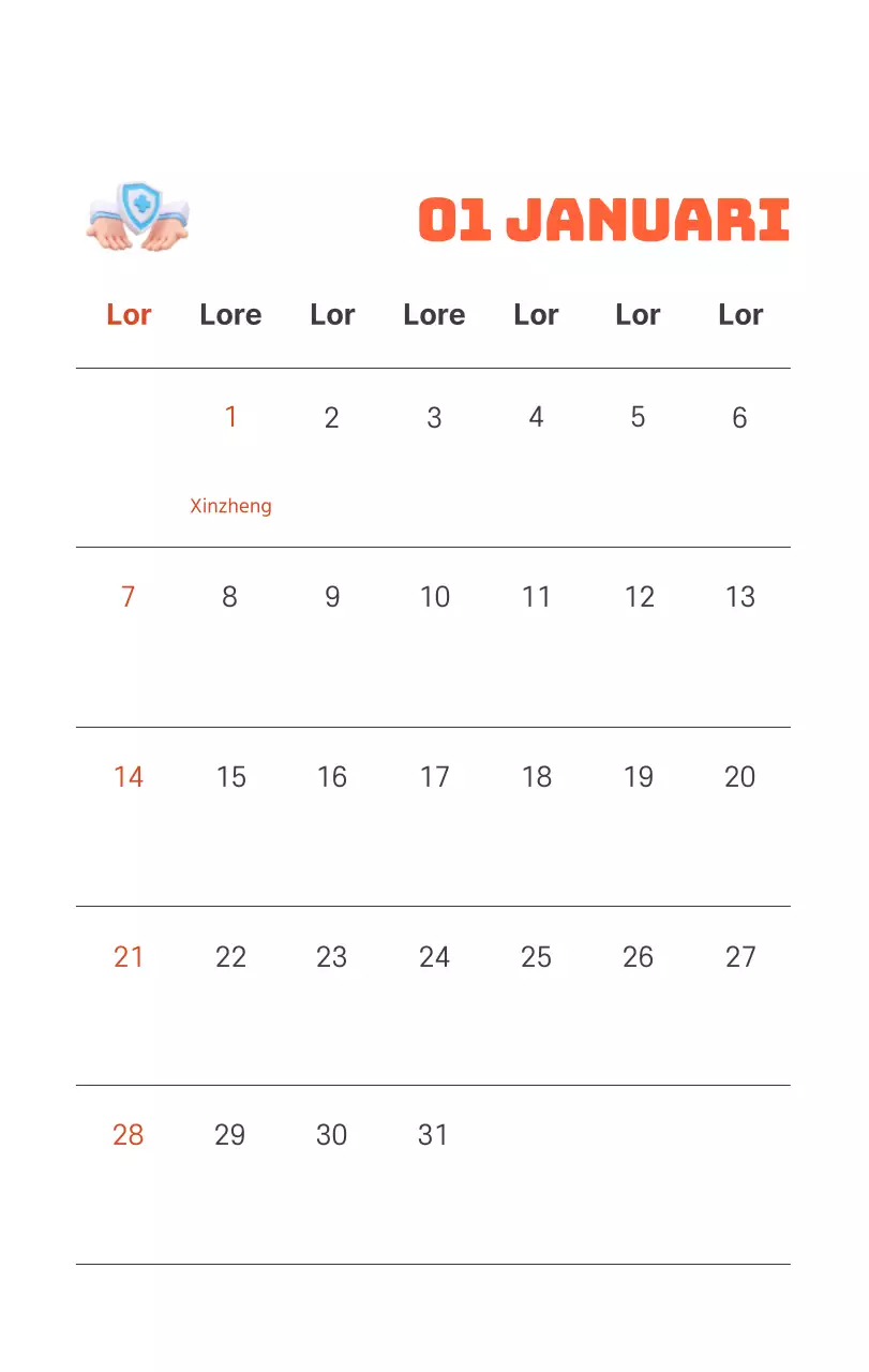 Een feestelijk ziekenhuis met illustraties met gezondheids- en gezinsthema's en kleurrijke accenten