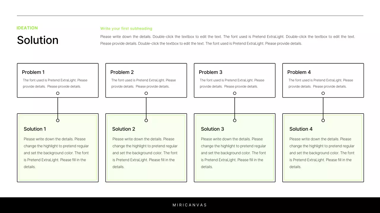 A simple white and chartreuse report to introduce your project