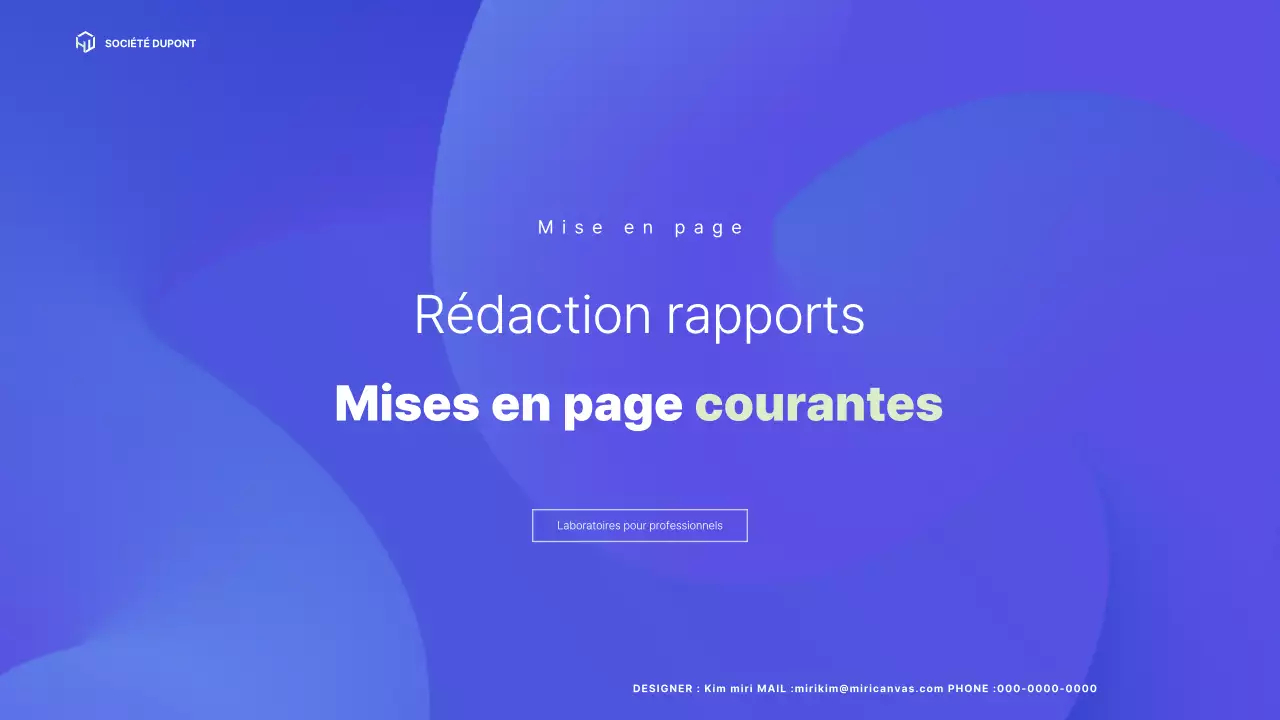 Un profil d'entreprise simple en bleu