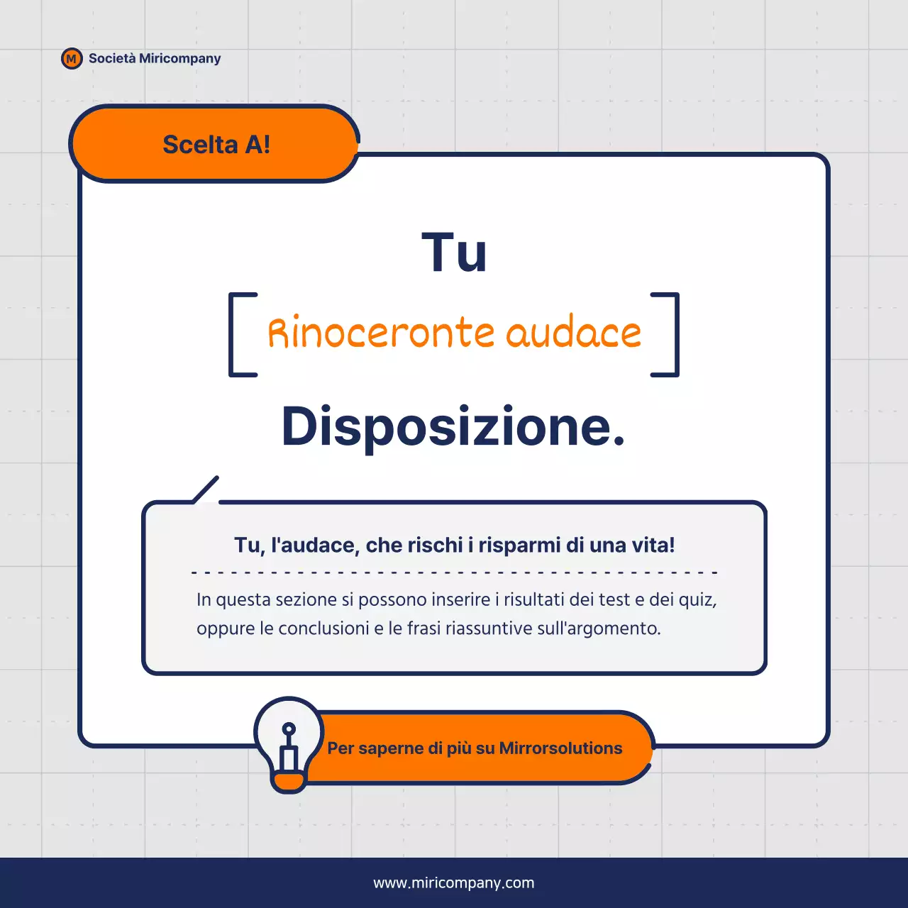 Proposta di business pitch minimalista in arancione e blu navy
