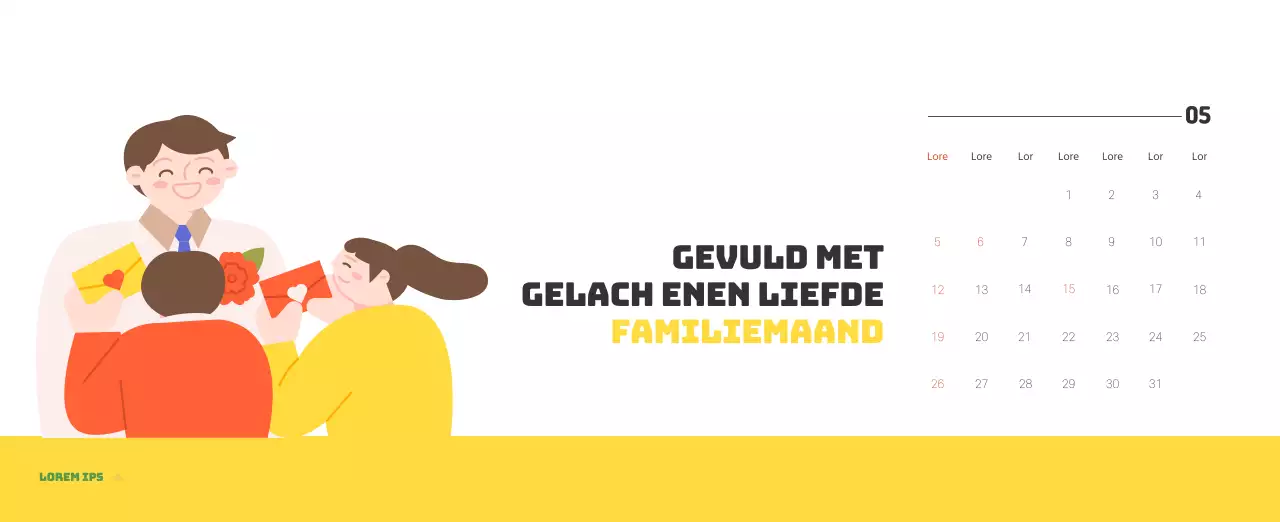 Een feestelijk ziekenhuis met illustraties met gezondheids- en gezinsthema's en kleurrijke accenten