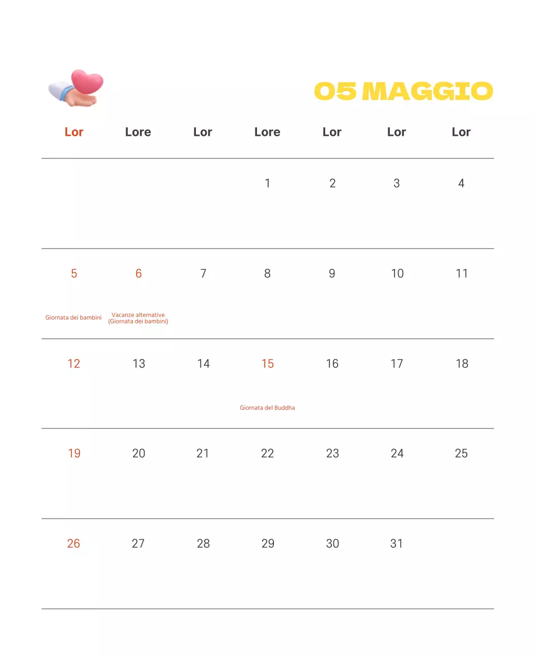 Un ospedale festivo con illustrazioni a tema salute e famiglia e accenti colorati