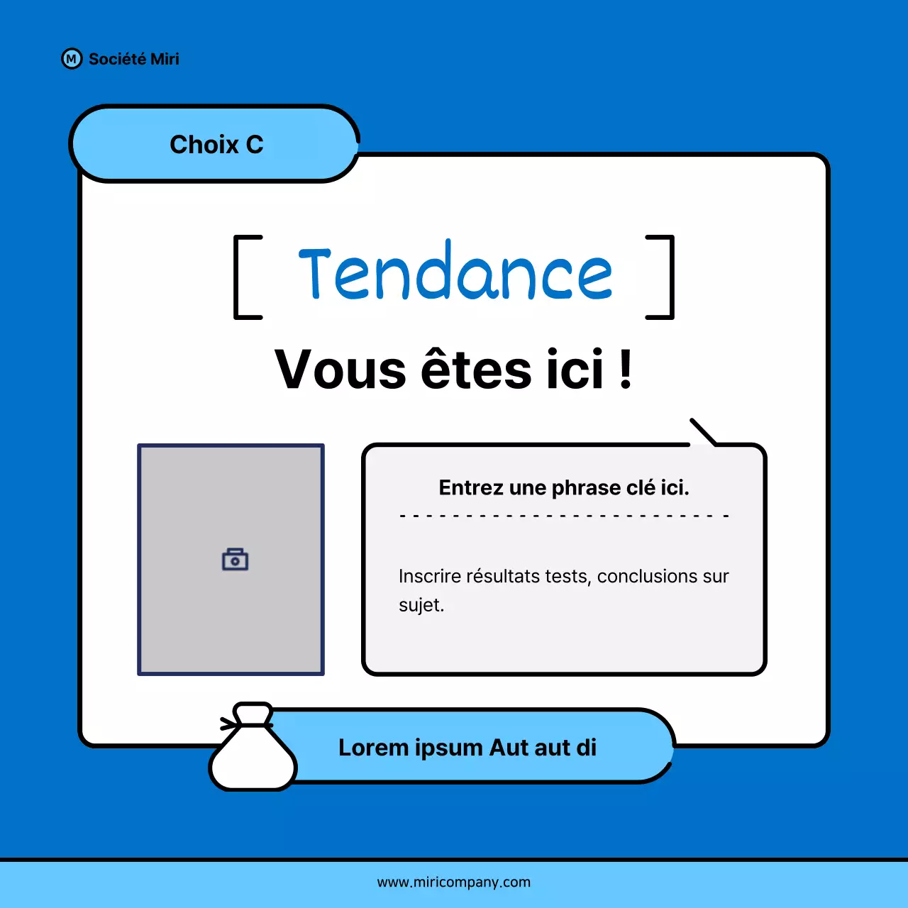Proposition minimaliste de pitch d'entreprise en bleu et bleu clair