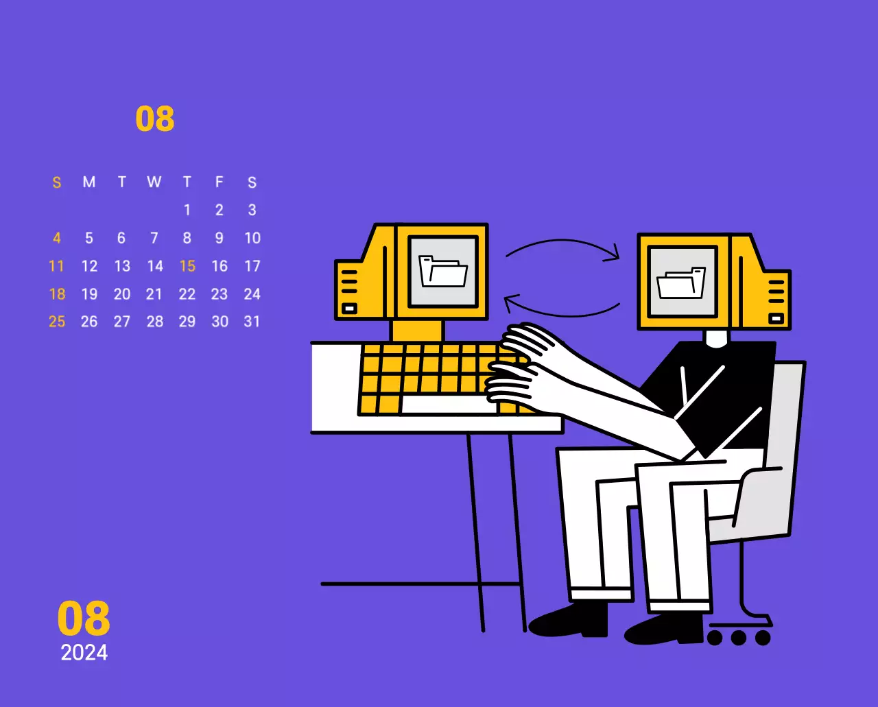 Saubere Linie Illustration auf einem lila Hintergrund