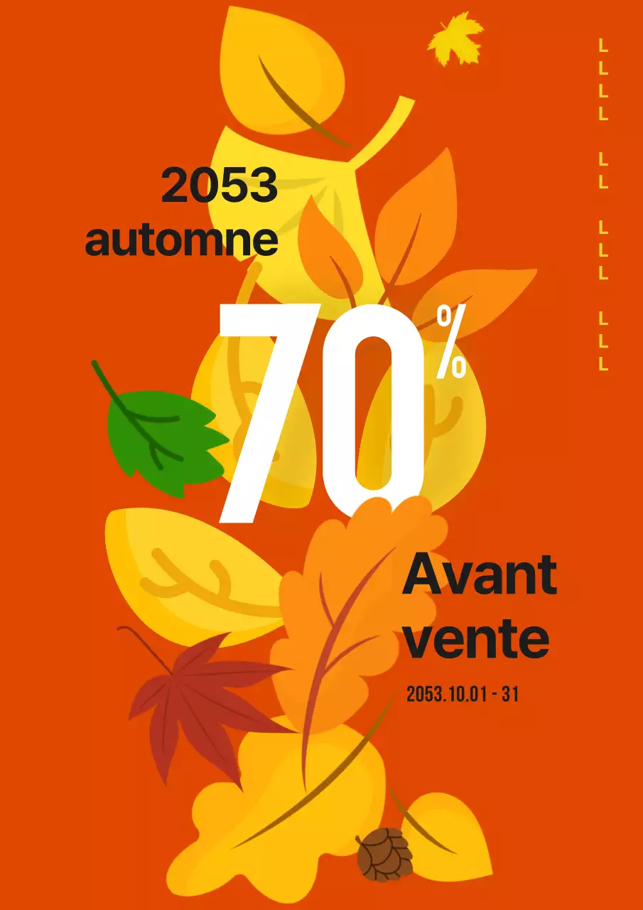 Annonce simple de vente d'automne en orange et jaune