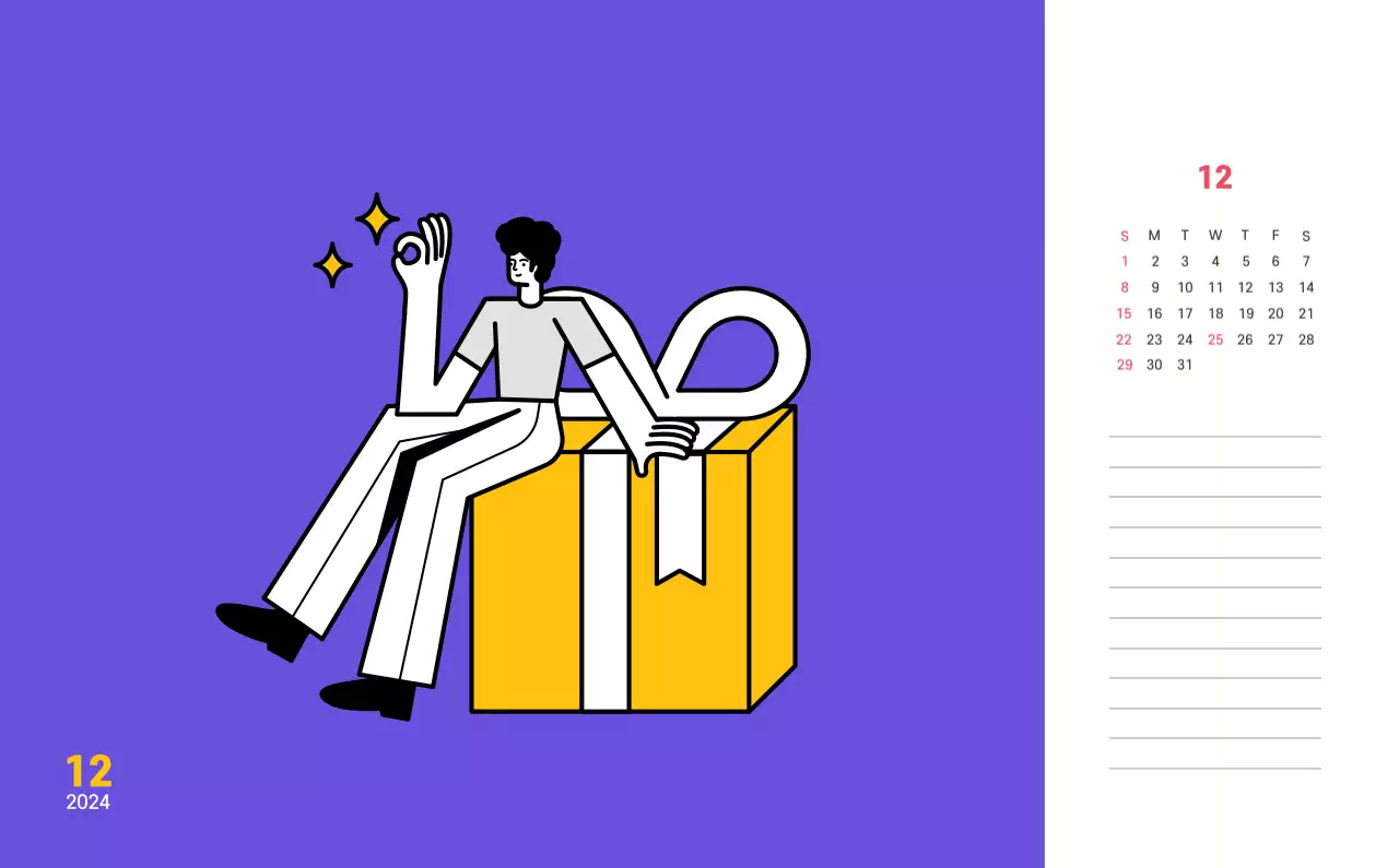 Ilustración de líneas limpias sobre fondo morado