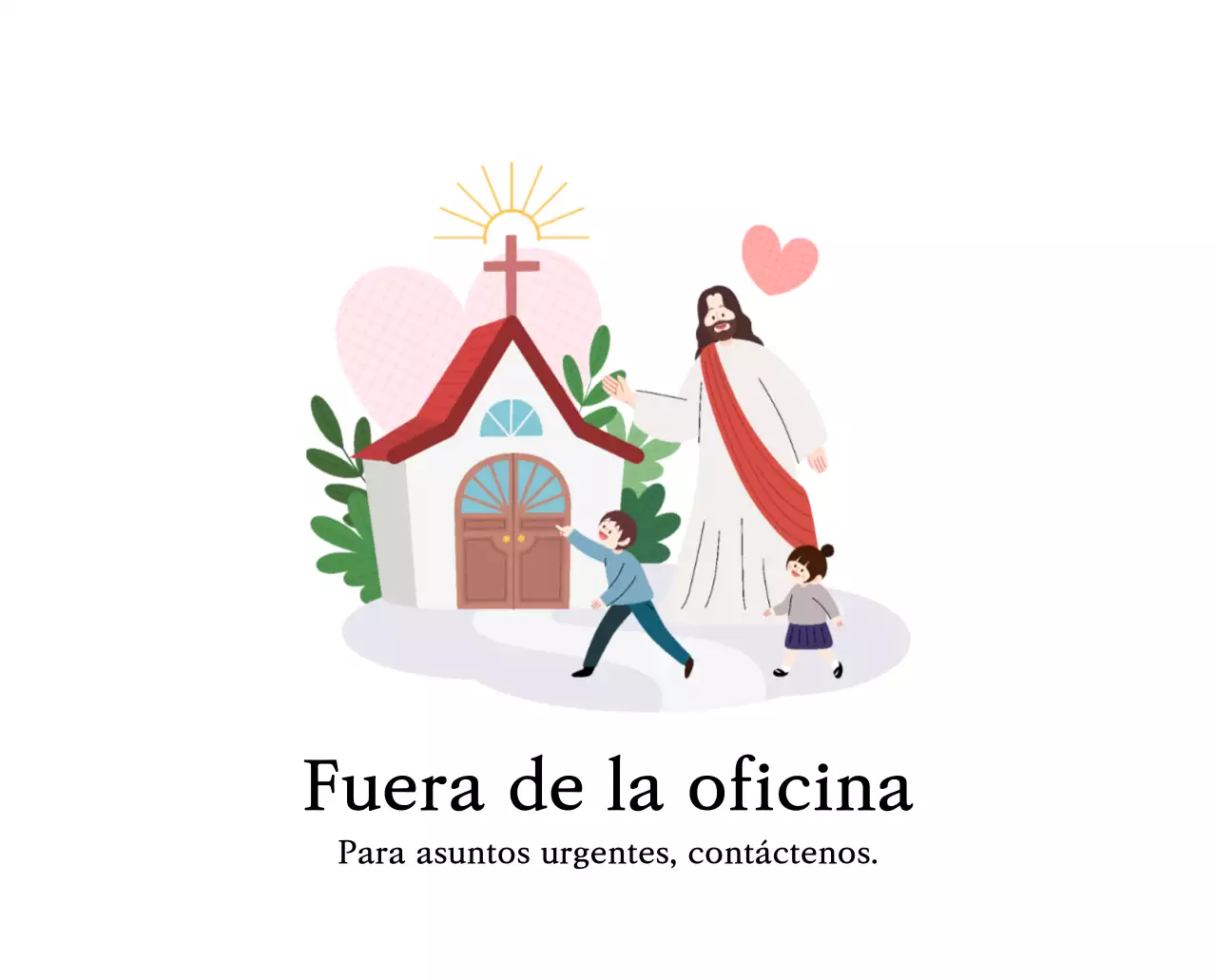 Iglesias con simpáticas ilustraciones en colores cálidos