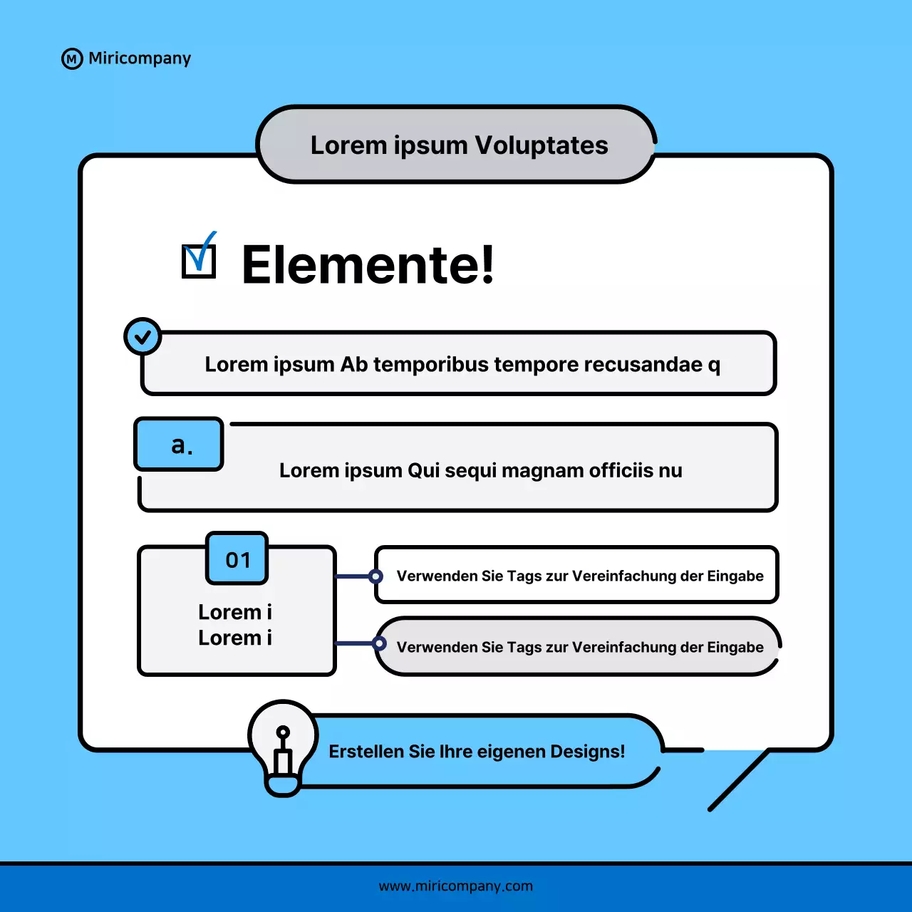 Minimalistischer Vorschlag für ein Geschäftsfeld in Blau und Hellblau