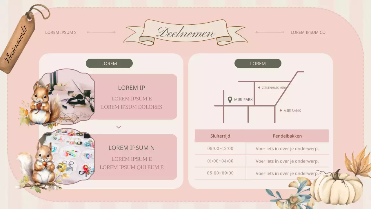 Klassieke Herfst Vlooienmarkt Planner in Roze en Khaki