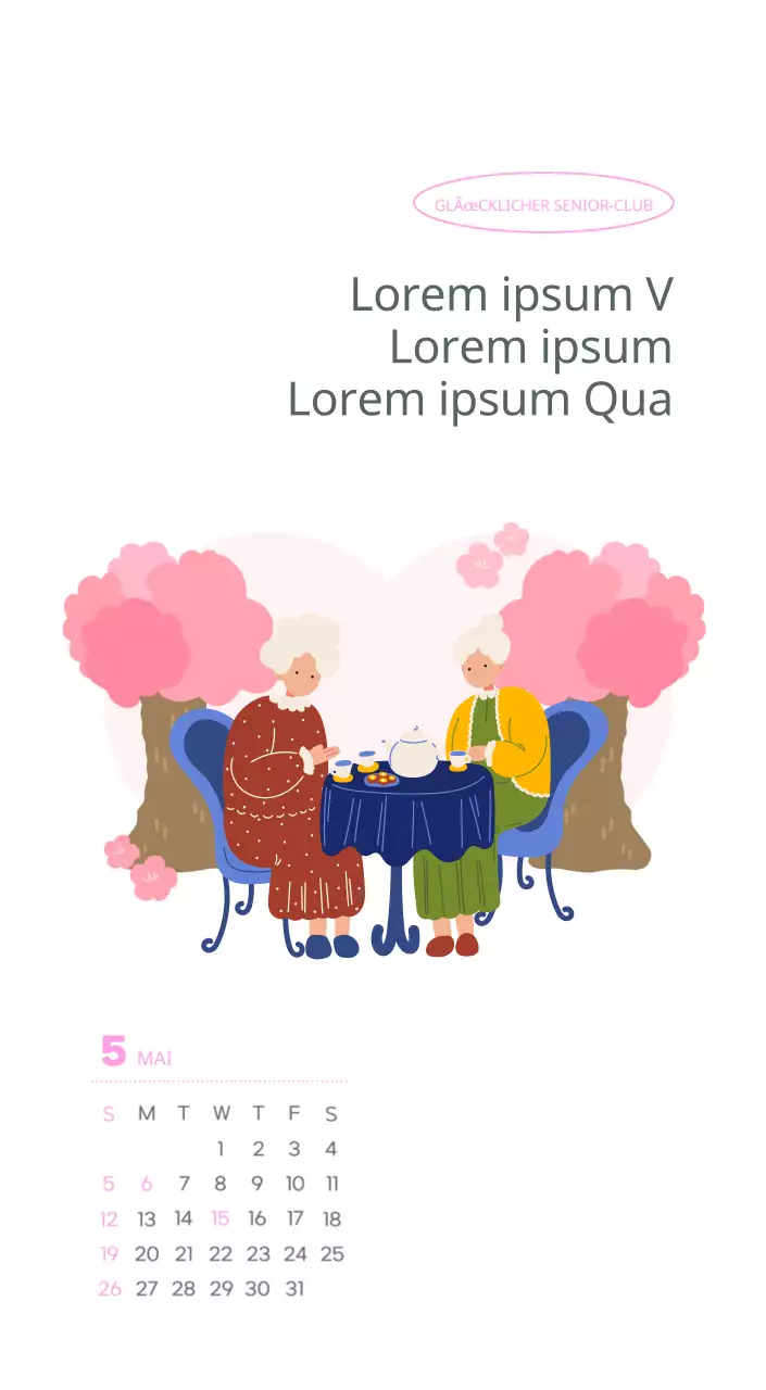 Arbeitskalender mit schönen Illustrationen