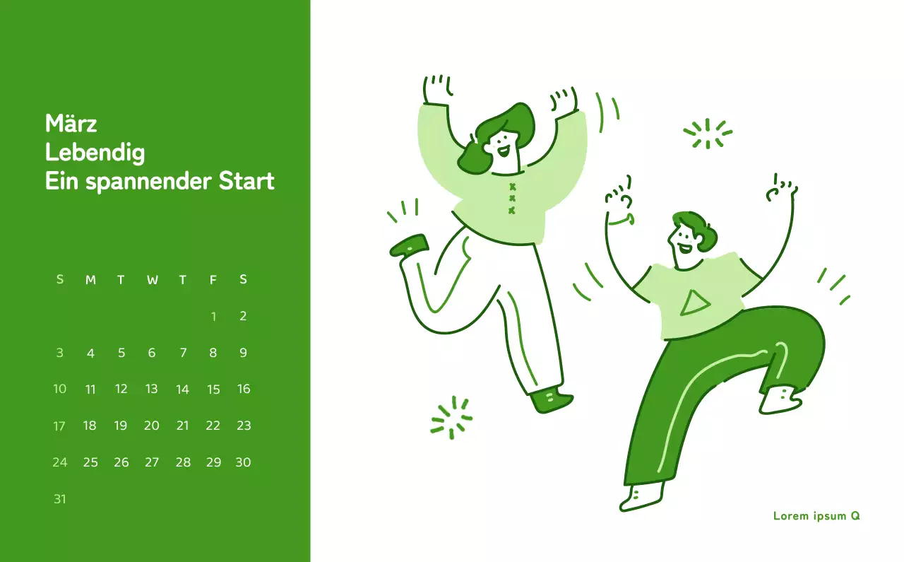 Ein Kalender mit farbenfrohen und emotionalen Illustrationen